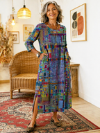Alina | Dress with Ethnic Patchwork