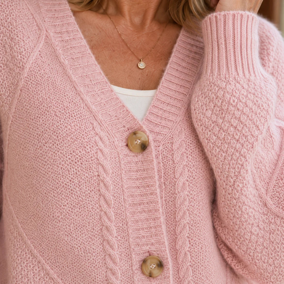 Joyce | Vintage Cable Knit Button Cardigan