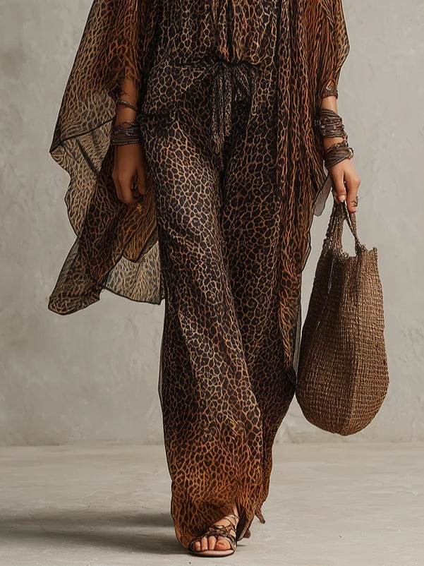 Clarisa | Vintage Leopard Print Three Piece Set