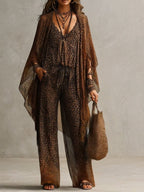 Clarisa | Vintage Leopard Print Three Piece Set