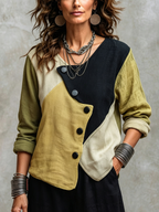 Eliza™ | Stylish Asymmetric Colorblock Top