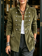 Ariana | Classic Olive Military Corduroy Jacket