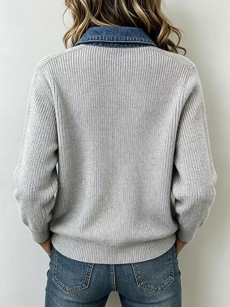 Taylor™ | Denim Knit Top